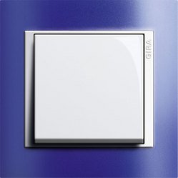 Touch switch, Gira Event Opaque, blue/pure white glossy