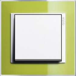 Touch switch, Gira Event Clear, green/pure white glossy 