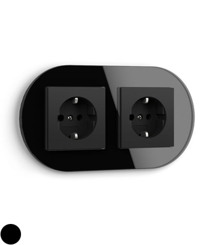 Gira Studio flush-mounted, multiple installation black glass