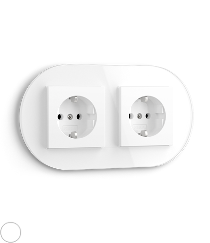 Gira Studio flush-mounted, multiple installation white glass