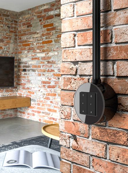 Gira Studio surface-mounted, black glass: System 3000 blind and timer Bluetooth, black matt